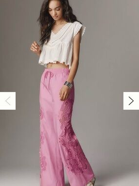 Maeve Brooklin Embroidered Track Pants Small EUC